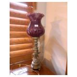 Cherub Lamp Base w/Large Purple Globe;