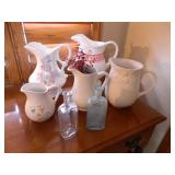 Pitcher Collection-(5); Vintage Glass
