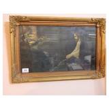 Vintage Religious Print in Frame;