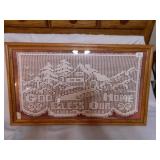 "God Bless Our Home" Crochet; Framed;