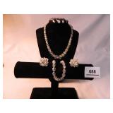 Beaded Necklace/Bracelet and Pierced Earring Set