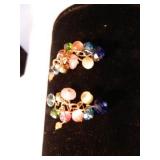 Multicolored Necklace/Pierced Earring set