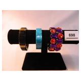 Stretch Bracelets(3);Torquoise color;Gemstone like