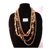Wooden Necklace(1); 2 sets of Beads; Beaded Neck.