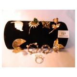 Gold Tone Brooches assorted styles (9 total)