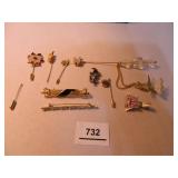 Stick Pins-Bar pins; Hat Pin w/butterfly clip; Duc