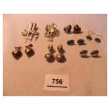 Pierced Earring Sets; Silver-tone earrings