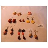 Warm Eath Tone Pierced Earrings-8 total sets