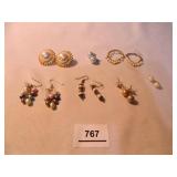 Pastel Pierced Earring Sets-Pearl like stones