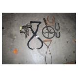 Vintage Ice Tongs; Horseshoes; Apple Corer;