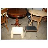 Antique Occasional Table-Brass Claw Feet;