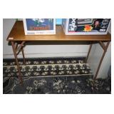 Folding Table; Wooden Top; Metal Legs;
