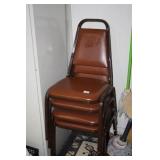 Stackab;e Chairs; (4) w/Padded Seats;