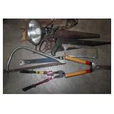 Handsaw-(2);  Hacksaw; Crowbar; Trimmers;