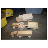 Wooden Tractor; Dump Truck; Semi Truck;