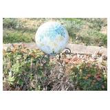 Gazing Ball on Metal Stand;
