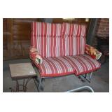 Metal Glider w/Cushions; Side Table;