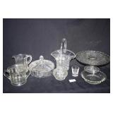 Clear Glassware; Cake Plate, shot glass, pyrex dis