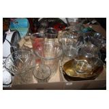 Glass Flower Vaes-Mostly Clear-1 Black/Gold