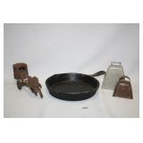 Cast Iron Skillet (8"); Cast Covered Wagon/w horse