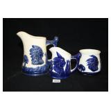 Antique Pitcher-6"h.; Sugar/Creamer;