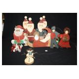 Wooden Santa Collection; Wooden Carolers; Angel;