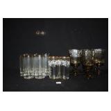 Drinking Glasses w/Silvertone Rim-8;