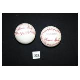 Champlin/Warren Spahn Styrofoam Baseballs; (2);