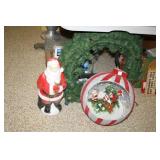 Blow Mold Santa-20"h.; Wreath;