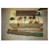 Wooden Box; 2 Table Legs; 10" x 21 1/2" x 10"h.;
