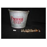 Railroad Date Nails; (35+); Galvanized Bucket;
