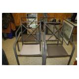 Metal Outdoor Chairs-(4); w/fabric seats;