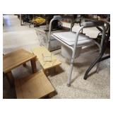 Wood Handmade Tables (3), Portable Toilet