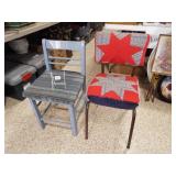 Wood, Metal Chairs, Upholstered (2)
