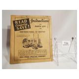 John Deere Model "D" Tractor Instructions