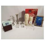 Vases, Bowl, Picture Frame, Candleholders