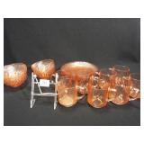 Pink Glass Dish Set, Arcoroc, France (20)