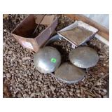 3- 10" HUB CAPS, DOOR HINGES