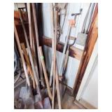 SHOVELS, PICKS, WOOD CLAMP, SLEDGE, POST HOLE