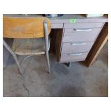 METAL DESK, 60" x 31" x 30"