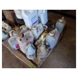 PALLET OF CHEMICALS, PASTURE, WEED SPRAY