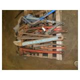 PALLET OF LARGE PIPE WRENCHES