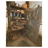 METAL CABINET WITH TOOLS 36" X 74" T