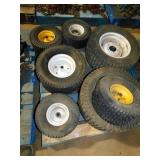 PALLET  OF WHEELS AND TIRES (6" AND 12"