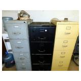 3 FILE CABINETS; 1-LEGAL, 2-LETTER, ALL 4-DRAWERS