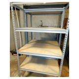 2- METAL AND WOOD STORAGE SHELVES 3