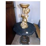 PEDESTAL TABLE W/STATUE