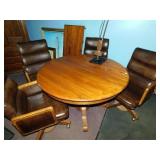OAK TABLE W/LEAF AND 4 CHAIRS