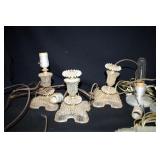 Various Glass Lamps; Patterned Glass 2 Frosted