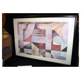 Richard Hall Framed mixed Media Gold Foil Abstract